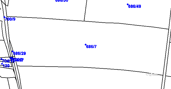 Parcela st. 686/7 v KÚ Chotíkov, Katastrální mapa