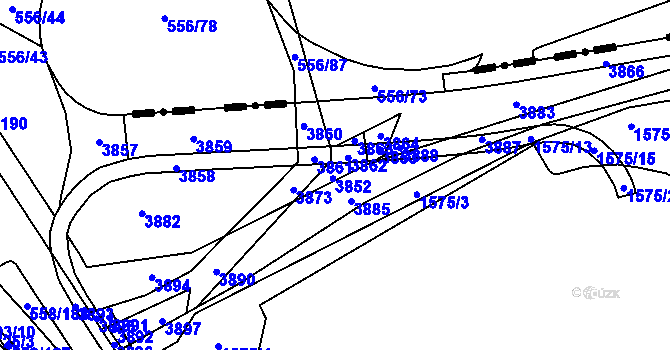 Parcela st. 556/32 v KÚ Chotíkov, Katastrální mapa