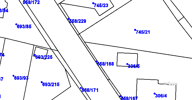 Parcela st. 306/6 v KÚ Chotíkov, Katastrální mapa