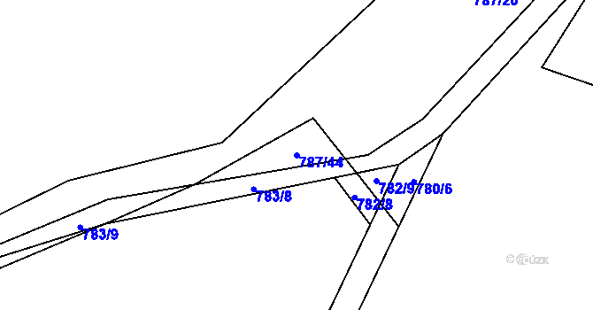 Parcela st. 787/44 v KÚ Chotíkov, Katastrální mapa