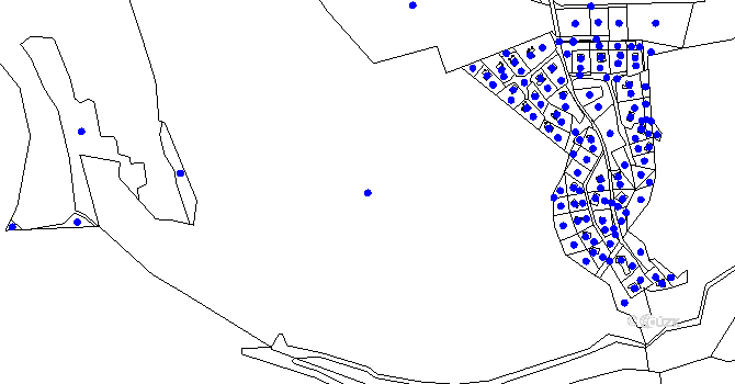 Parcela st. 72/3 v KÚ Hněvšín, Katastrální mapa
