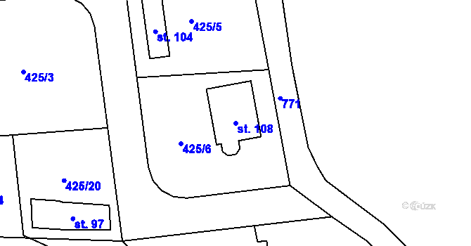 Parcela st. 108 v KÚ Chotilsko, Katastrální mapa