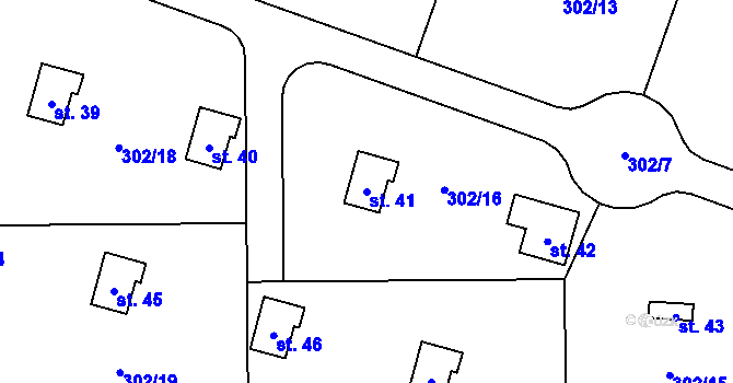 Parcela st. 41 v KÚ Křeničná, Katastrální mapa