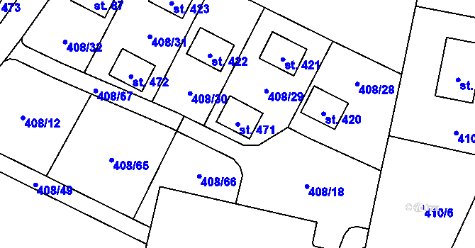 Parcela st. 471 v KÚ Křeničná, Katastrální mapa