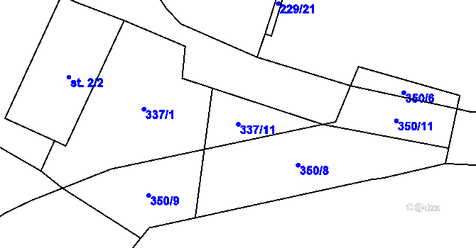 Parcela st. 337/11 v KÚ Křeničná, Katastrální mapa