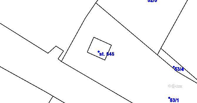 Parcela st. 545 v KÚ Křeničná, Katastrální mapa