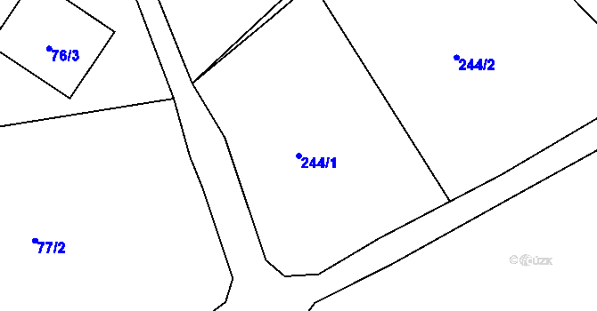 Parcela st. 244/1 v KÚ Sejcká Lhota, Katastrální mapa