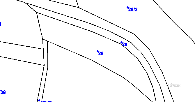 Parcela st. 28 v KÚ Chotiměř, Katastrální mapa