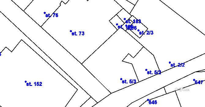 Parcela st. 50/2 v KÚ Chotiměř, Katastrální mapa