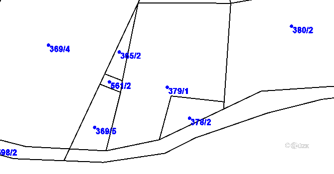 Parcela st. 379/1 v KÚ Chotiměř, Katastrální mapa
