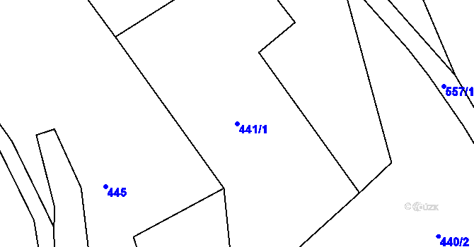Parcela st. 441/1 v KÚ Chotiměř, Katastrální mapa
