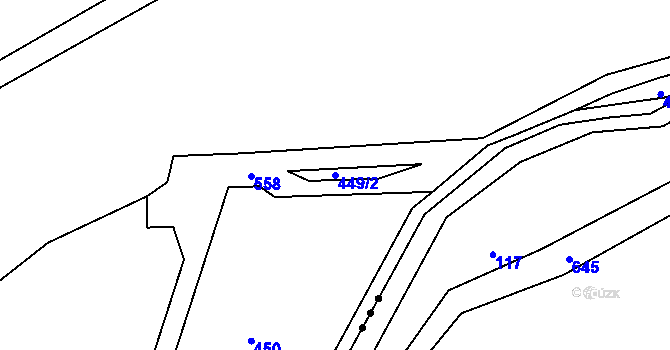 Parcela st. 449/2 v KÚ Chotiměř, Katastrální mapa
