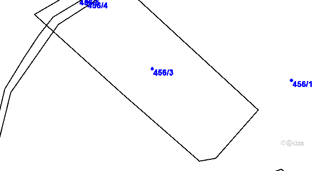 Parcela st. 456/3 v KÚ Chotiměř, Katastrální mapa