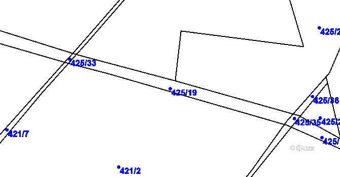 Parcela st. 425/19 v KÚ Chotiměř, Katastrální mapa