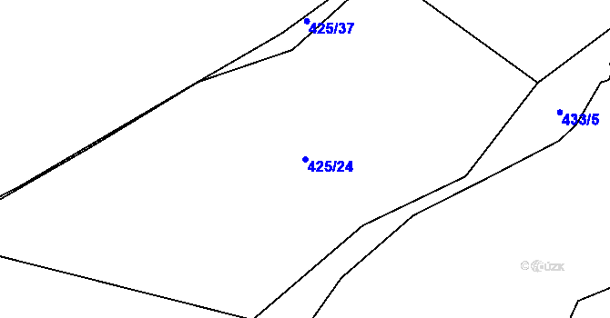 Parcela st. 425/24 v KÚ Chotiměř, Katastrální mapa