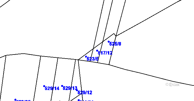 Parcela st. 517/12 v KÚ Chotiměř, Katastrální mapa