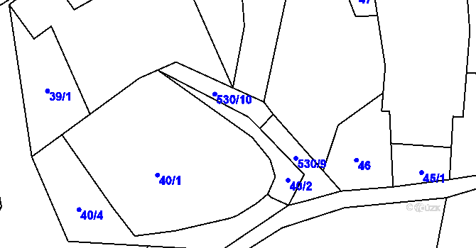 Parcela st. 40/3 v KÚ Chotiměř, Katastrální mapa