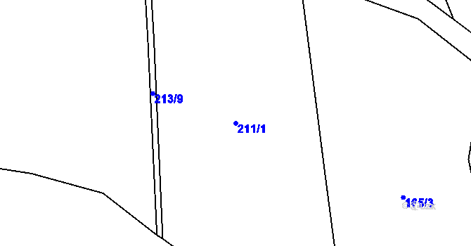 Parcela st. 211/1 v KÚ Chotiměř, Katastrální mapa