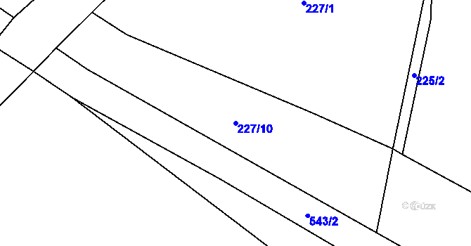 Parcela st. 227/10 v KÚ Chotiměř, Katastrální mapa