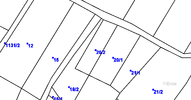 Parcela st. 20/2 v KÚ Chotiněves, Katastrální mapa