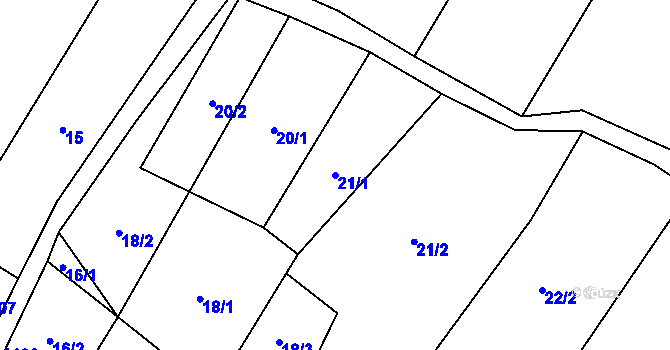 Parcela st. 21/1 v KÚ Chotiněves, Katastrální mapa