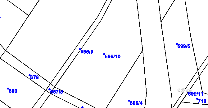 Parcela st. 566/10 v KÚ Chotiněves, Katastrální mapa