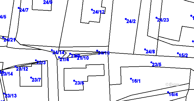 Parcela st. 24/15 v KÚ Chotovice u Nového Boru, Katastrální mapa