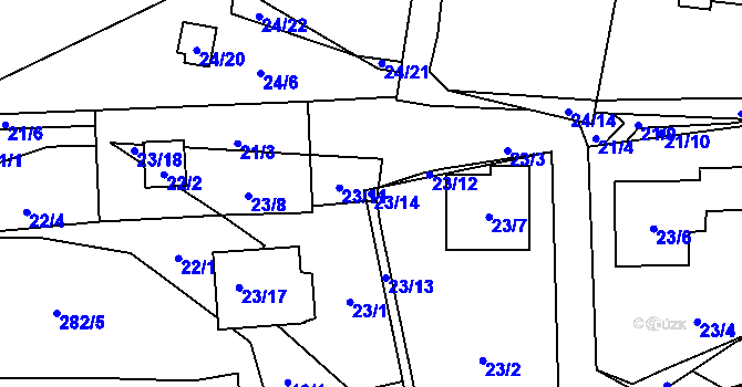 Parcela st. 23/14 v KÚ Chotovice u Nového Boru, Katastrální mapa