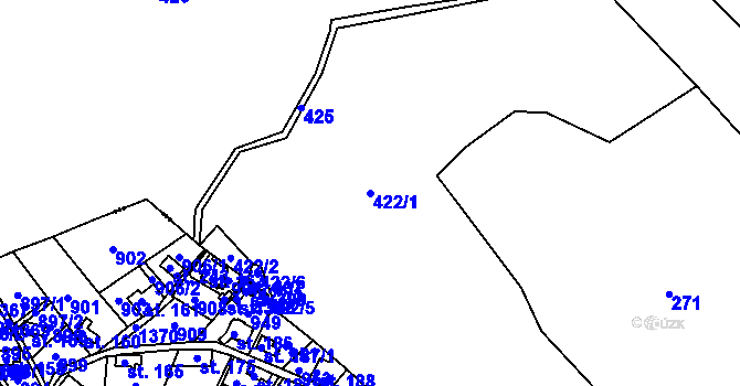Parcela st. 422/1 v KÚ Chotovice u Nového Boru, Katastrální mapa
