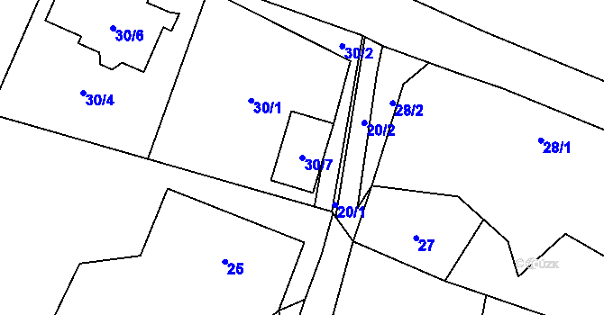 Parcela st. 30/7 v KÚ Chotovice u Nového Boru, Katastrální mapa