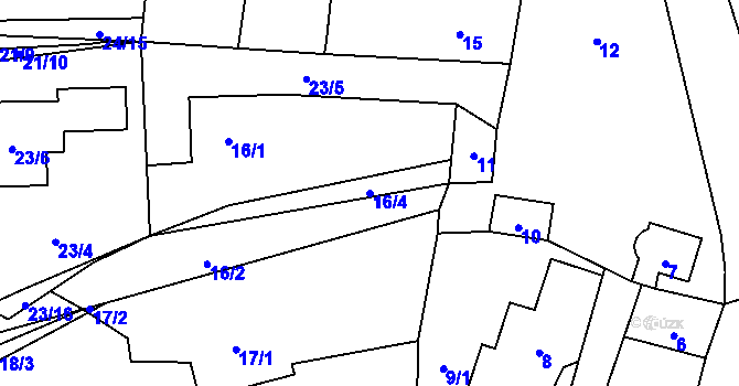 Parcela st. 16/4 v KÚ Chotovice u Nového Boru, Katastrální mapa