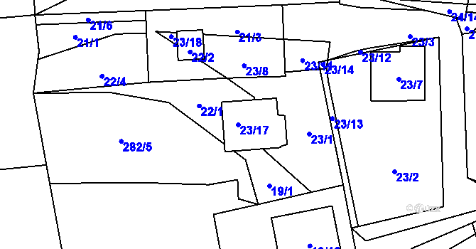 Parcela st. 23/17 v KÚ Chotovice u Nového Boru, Katastrální mapa
