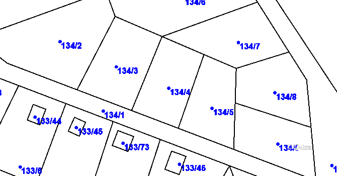 Parcela st. 134/4 v KÚ Chotovice u Nového Boru, Katastrální mapa