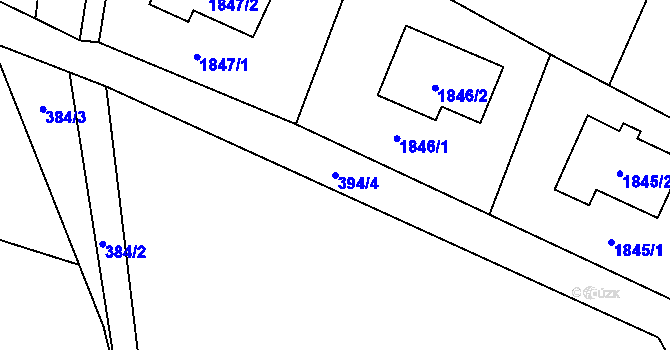Parcela st. 394/4 v KÚ Chotovice u Nového Boru, Katastrální mapa