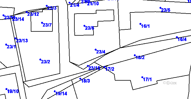 Parcela st. 23/4 v KÚ Chotovice u Nového Boru, Katastrální mapa