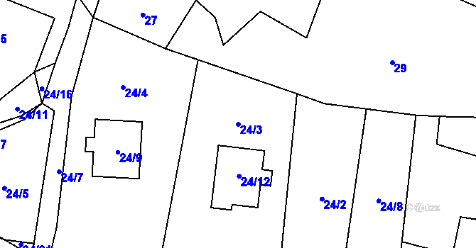 Parcela st. 24/3 v KÚ Chotovice u Nového Boru, Katastrální mapa