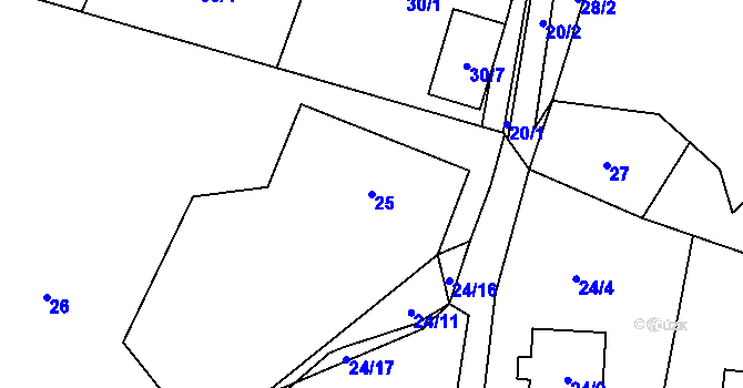 Parcela st. 25 v KÚ Chotovice u Nového Boru, Katastrální mapa