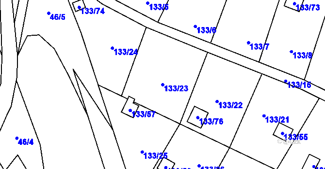 Parcela st. 133/23 v KÚ Chotovice u Nového Boru, Katastrální mapa