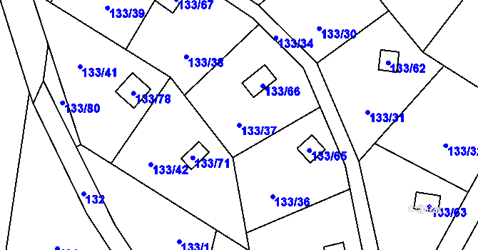 Parcela st. 133/37 v KÚ Chotovice u Nového Boru, Katastrální mapa