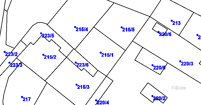 Parcela st. 215/1 v KÚ Chotovice u Nového Boru, Katastrální mapa