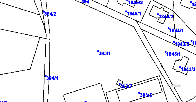 Parcela st. 393/1 v KÚ Chotovice u Nového Boru, Katastrální mapa
