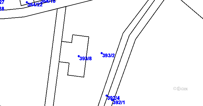 Parcela st. 393/2 v KÚ Chotovice u Nového Boru, Katastrální mapa