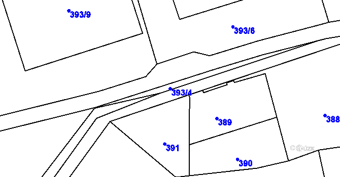 Parcela st. 393/4 v KÚ Chotovice u Nového Boru, Katastrální mapa