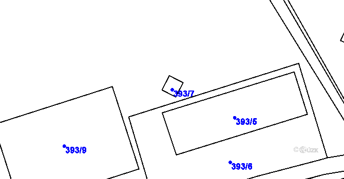 Parcela st. 393/7 v KÚ Chotovice u Nového Boru, Katastrální mapa