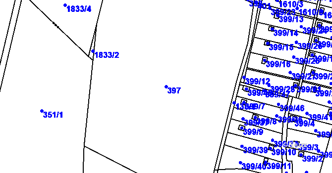 Parcela st. 397 v KÚ Chotovice u Nového Boru, Katastrální mapa