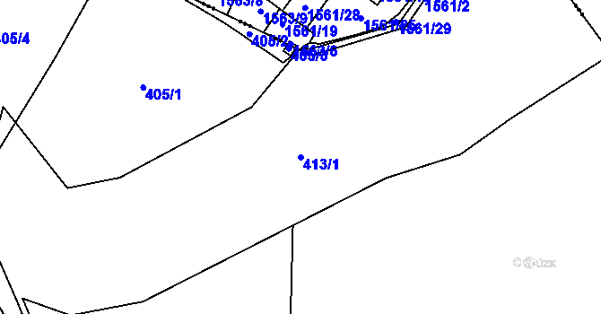 Parcela st. 413/1 v KÚ Chotovice u Nového Boru, Katastrální mapa