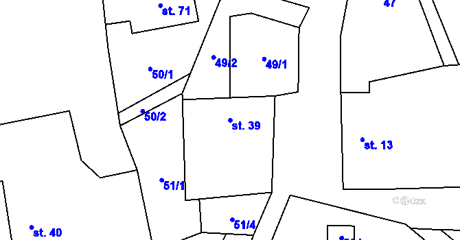 Parcela st. 39 v KÚ Chotovice, Katastrální mapa