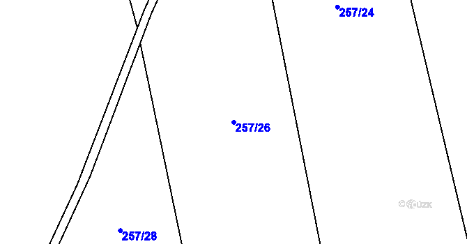 Parcela st. 257/26 v KÚ Chotovice, Katastrální mapa