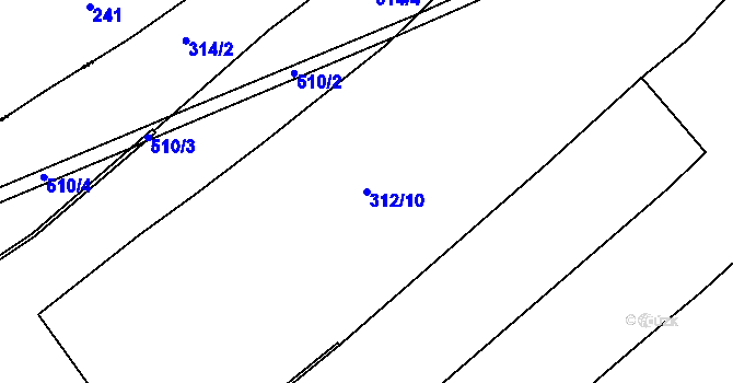 Parcela st. 312/10 v KÚ Chotovice, Katastrální mapa