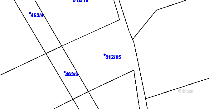Parcela st. 312/15 v KÚ Chotovice, Katastrální mapa